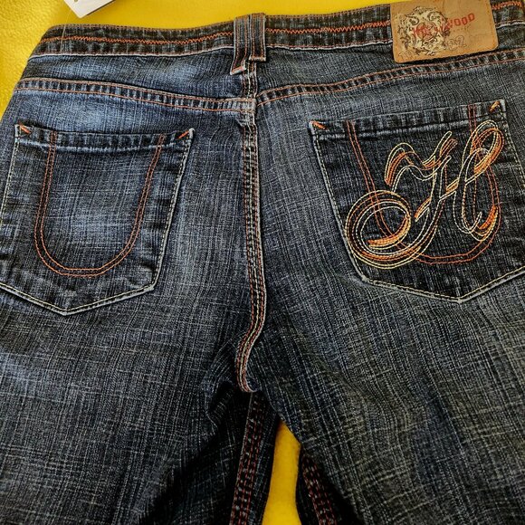Rare Vintage Hollywood w/H on back pocket Made in Canada Sz 29 coloured stitches - Picture 5 of 6